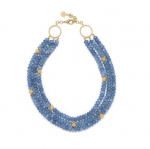 Berry & Bead Triple Strand Necklace - Ocean Jade 